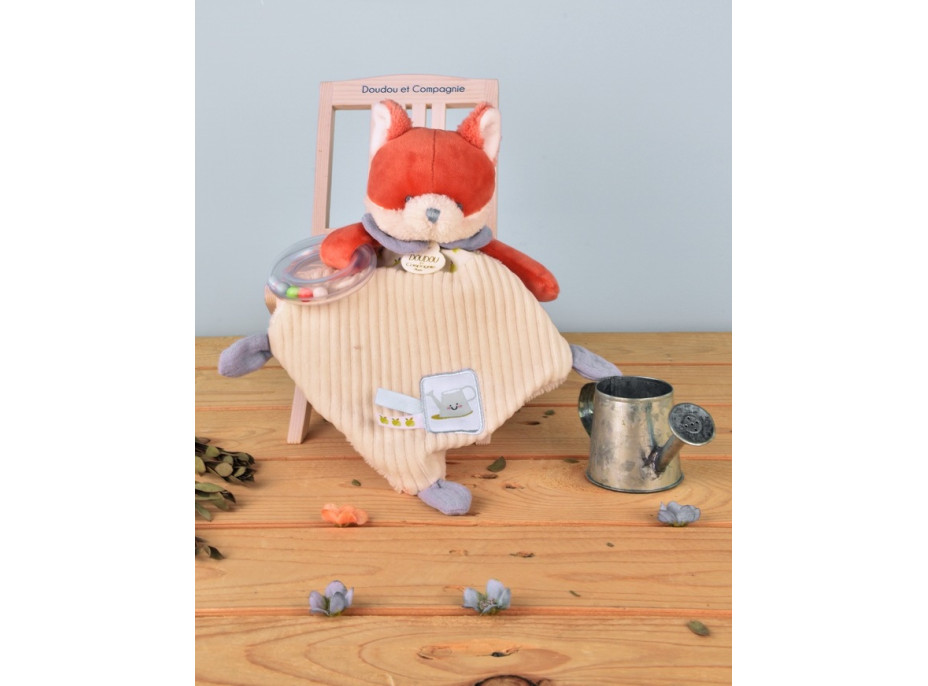 Doudou Dárková sada Plyšová liška Romarin s chrastítkem 21 cm