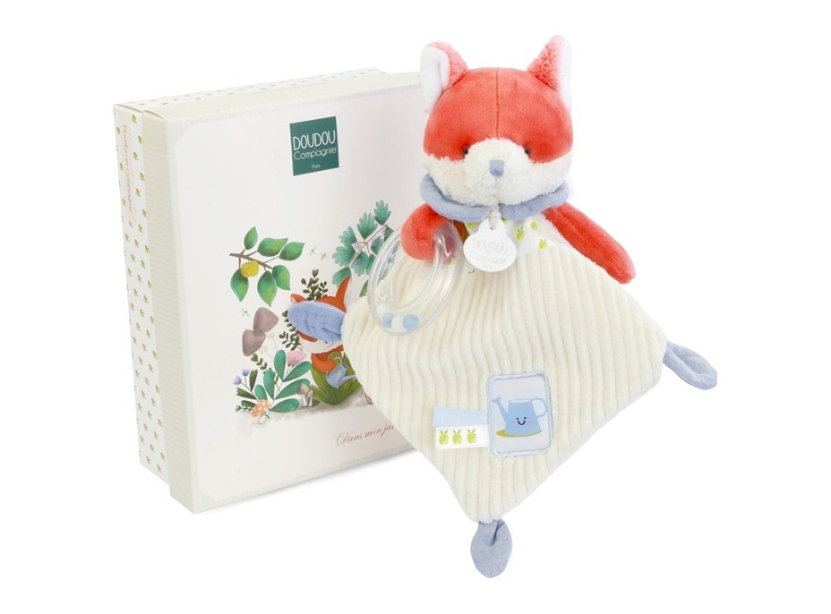 Doudou Dárková sada Plyšová liška Romarin s chrastítkem 21 cm