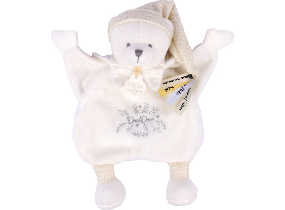 Doudou Dárková sada Plyšový muchláček medvídek s čepičkou béžový 25 cm