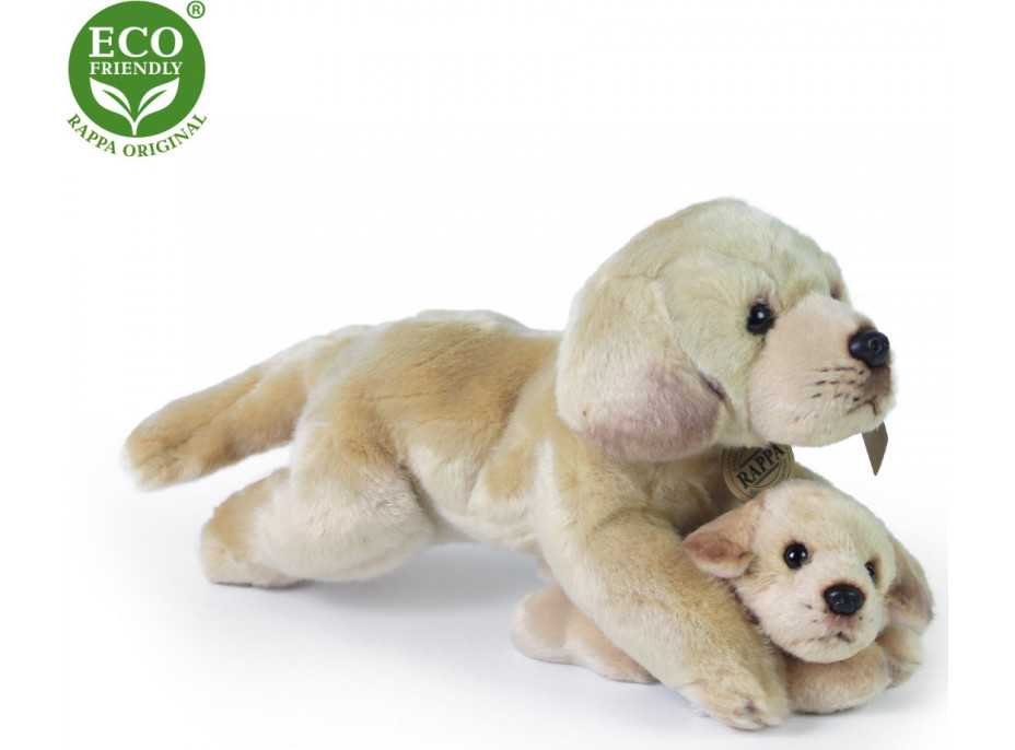 Rappa Plyšový labrador s miminkem ležící 25 cm ECO-FRIENDLY