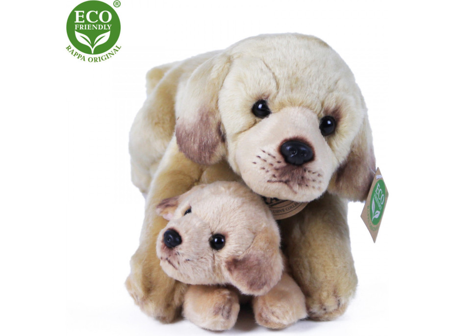 Rappa Plyšový labrador s miminkem ležící 25 cm ECO-FRIENDLY