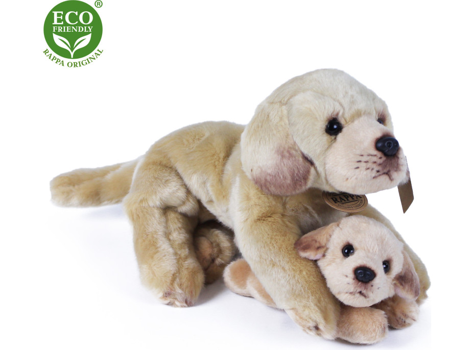Rappa Plyšový labrador s miminkem ležící 25 cm ECO-FRIENDLY