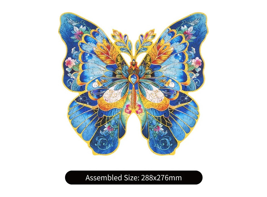 RoboTime Dřevěné puzzle Motýl Morpho Helena