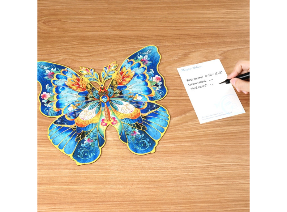 RoboTime Dřevěné puzzle Motýl Morpho Helena