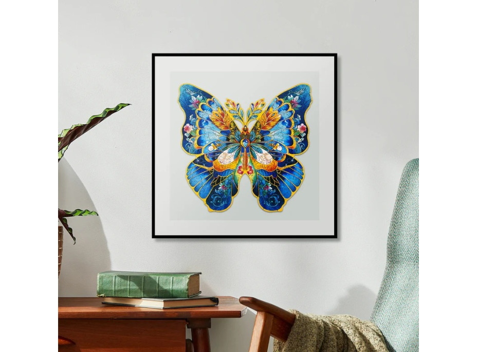 RoboTime Dřevěné puzzle Motýl Morpho Helena
