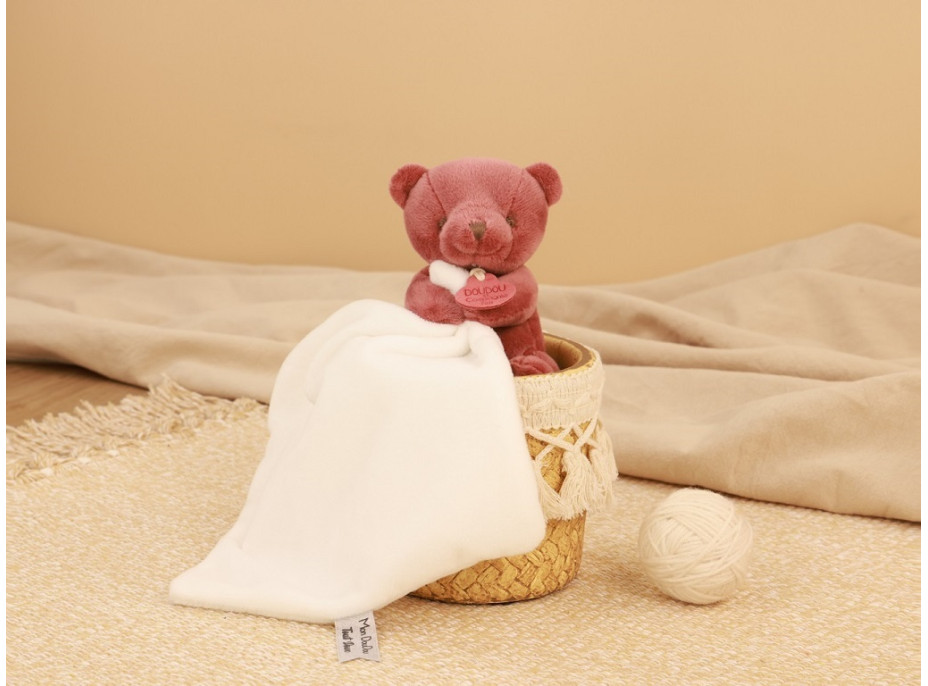 Doudou Můj malý medvídek 10 cm vínový