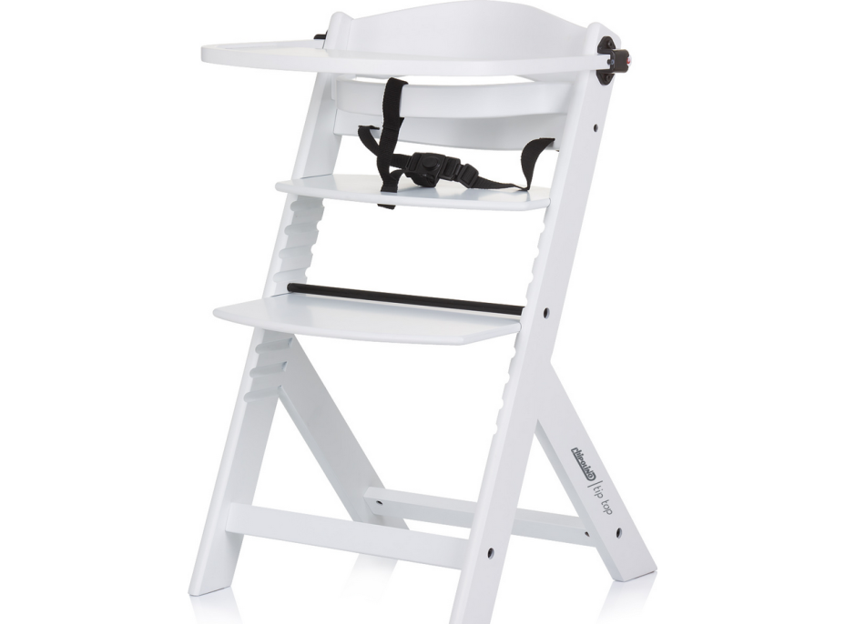 CHIPOLINO Dřevěná jídelní židlička Tip Top 2v1 White Wood