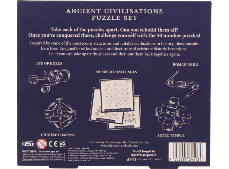 PROFESSOR PUZZLE LOST&FOUND: Hlavolam Starověká civilizace 5v1