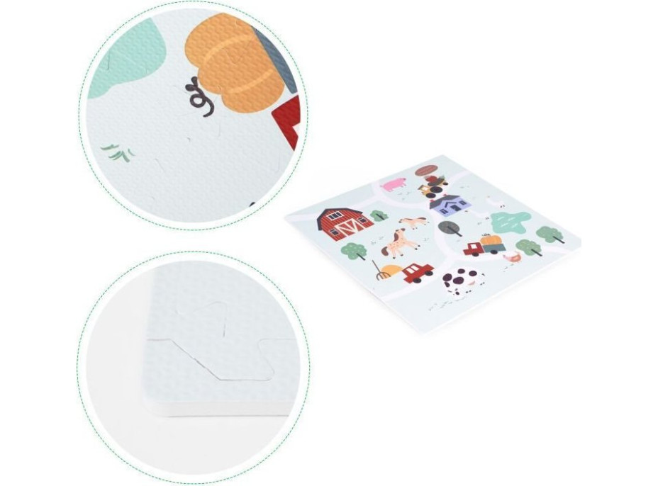 ECOTOYS Pěnové puzzle Farma s okraji