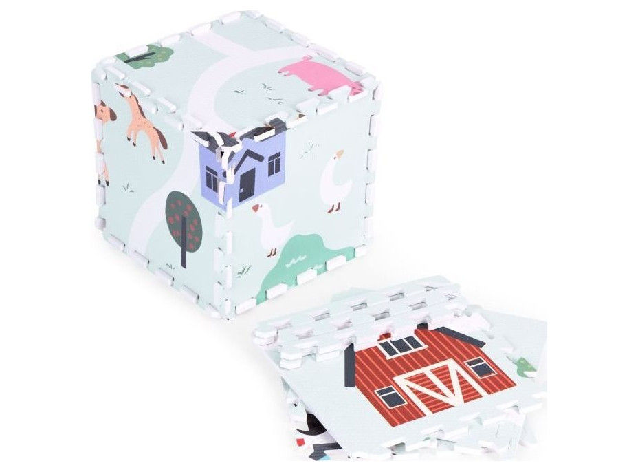 ECOTOYS Pěnové puzzle Farma s okraji