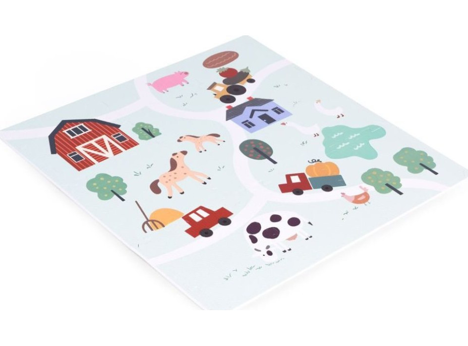ECOTOYS Pěnové puzzle Farma s okraji