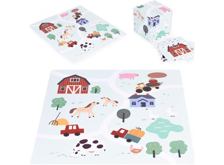 ECOTOYS Pěnové puzzle Farma s okraji
