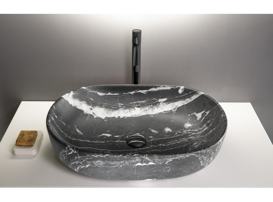 Sapho CALEO keramické umyvadlo na desku, 60x42cm, carnico mramor CA590CM