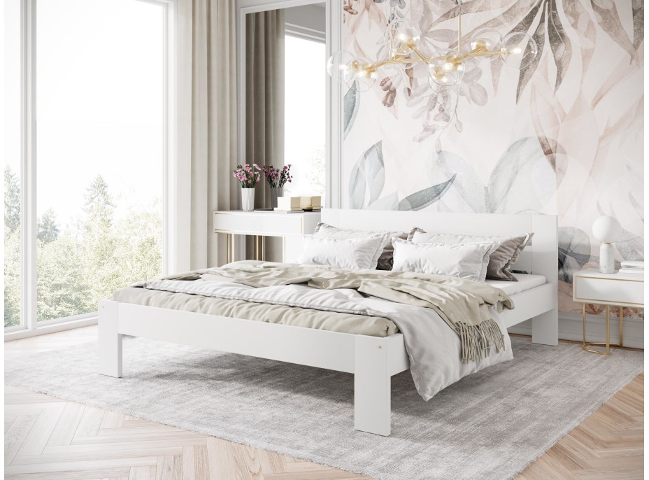 Postel z masivu buku MATYLDA 200x160 cm - bílá