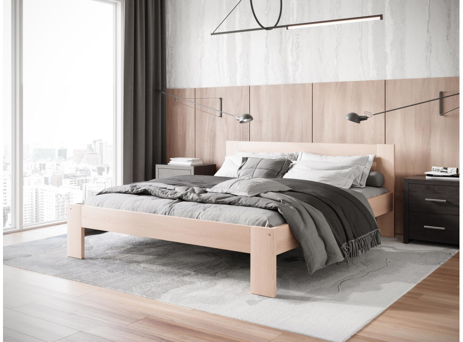 Postel z masivu buku MATYLDA 200x160 cm - přírodní