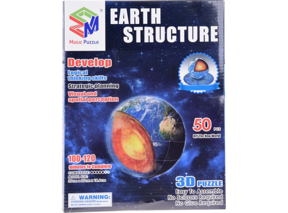 JOKOMISIADA 3D puzzle Planeta Země - struktura 50 dílků