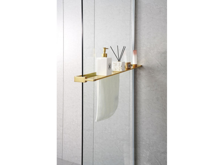 Sapho Police na walk-in zástěnu, 142cm, zlato mat EG1446