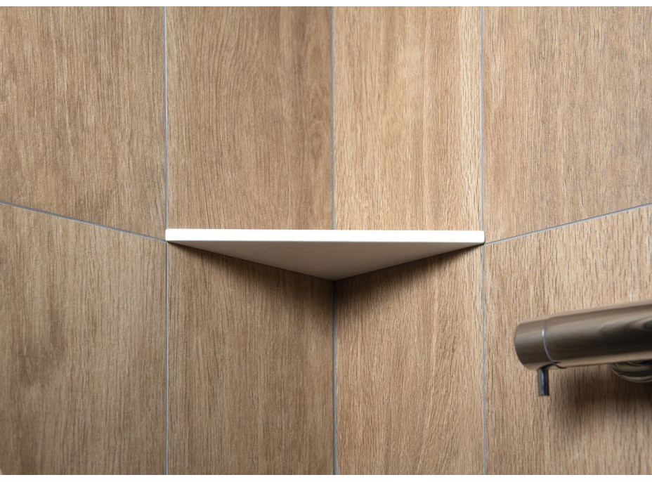 Sapho ABELINE rohová police rockstone 250x250mm, bílá mat AE250-0101