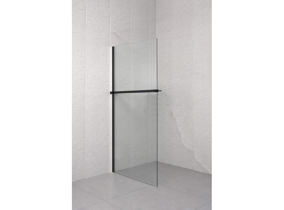Sapho Police na walk-in zástěnu, 142cm, černá mat EG1425