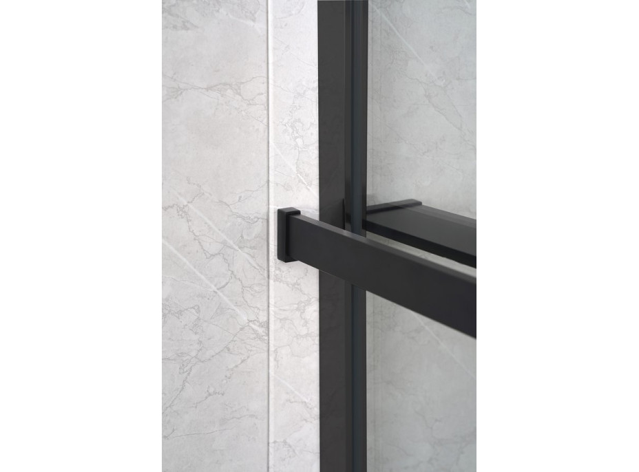 Sapho Police na walk-in zástěnu, 142cm, černá mat EG1425