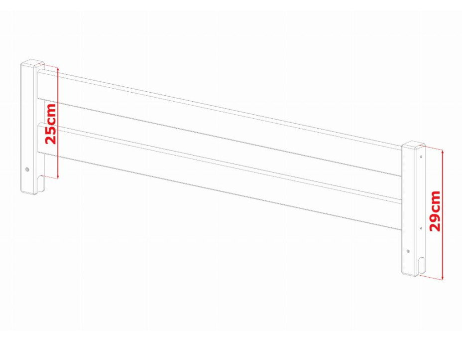 Dětská patrová postel s Montessori lůžkem z masivu borovice KEVIN - 200x90 cm - ŠEDÁ