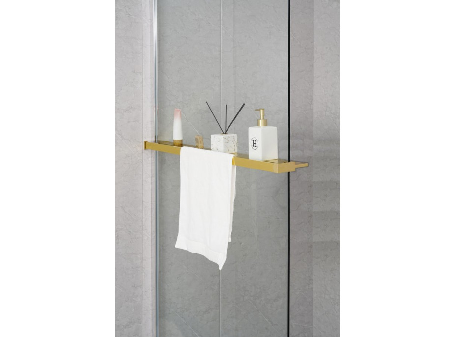Sapho Police na walk-in zástěnu, 142cm, zlato mat EG1446