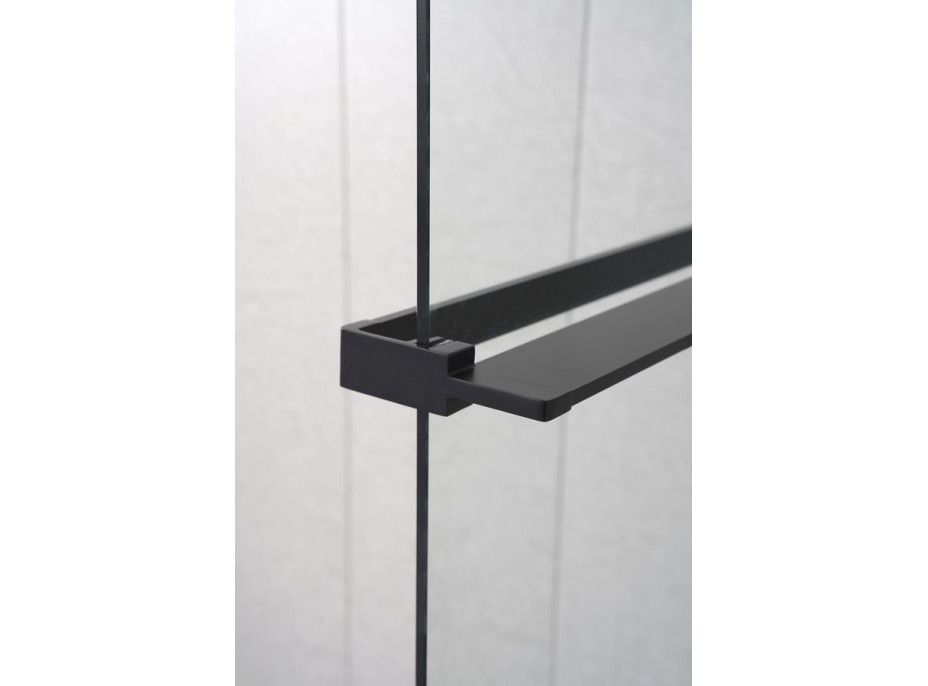 Sapho Police na walk-in zástěnu, 142cm, černá mat EG1425