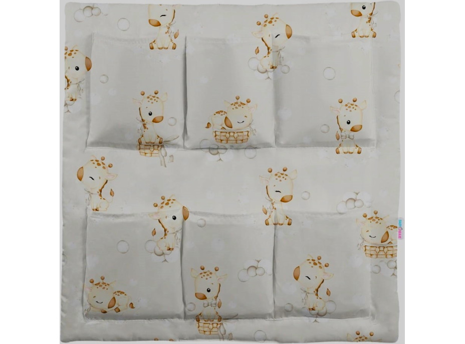Kapsář (organizér) na dětskou postýlku BABYMAM PREMIUM - Žirafa - béžový