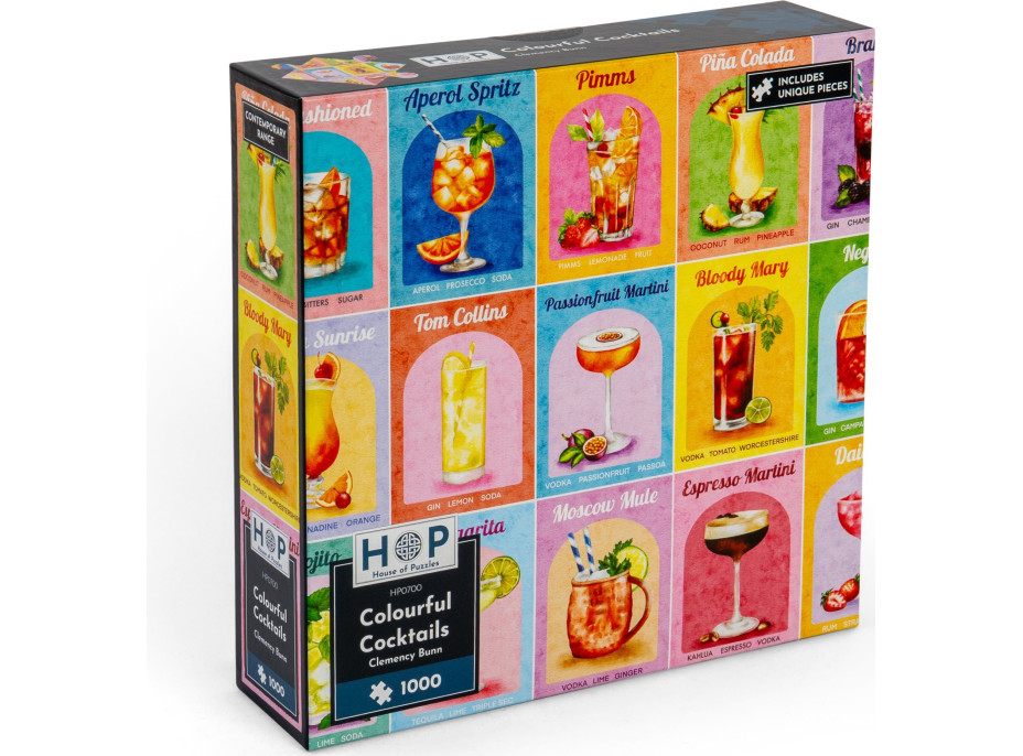 HOP Puzzle Barevné koktejly 1000 dílků