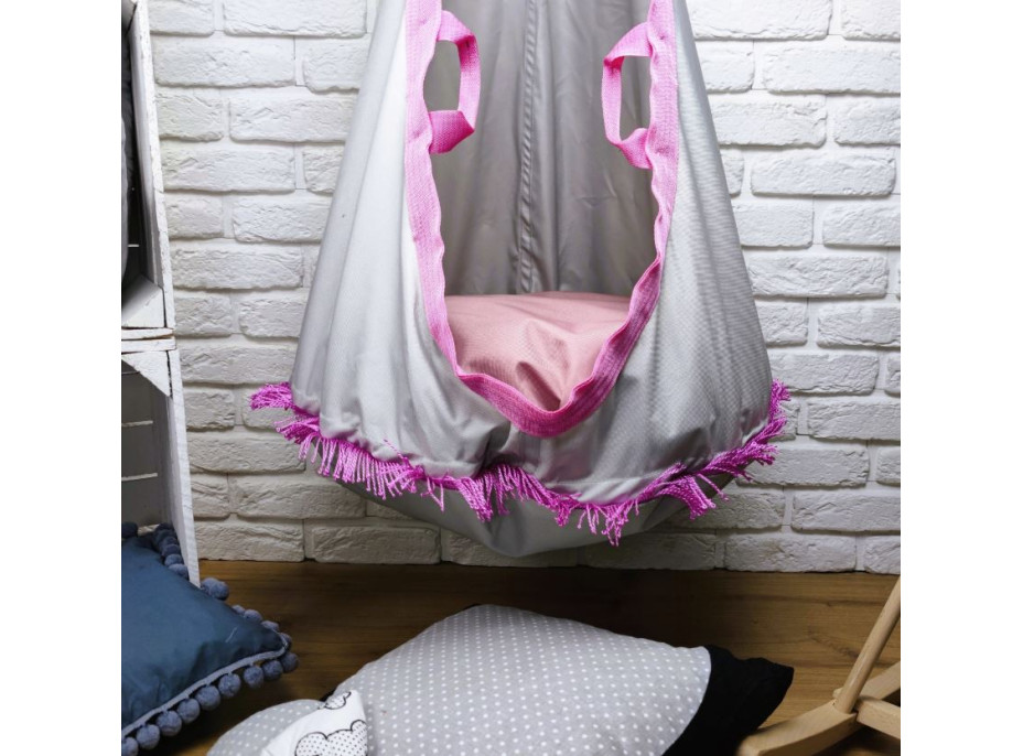 Závěsný vak LILI - růžovo/šedý
