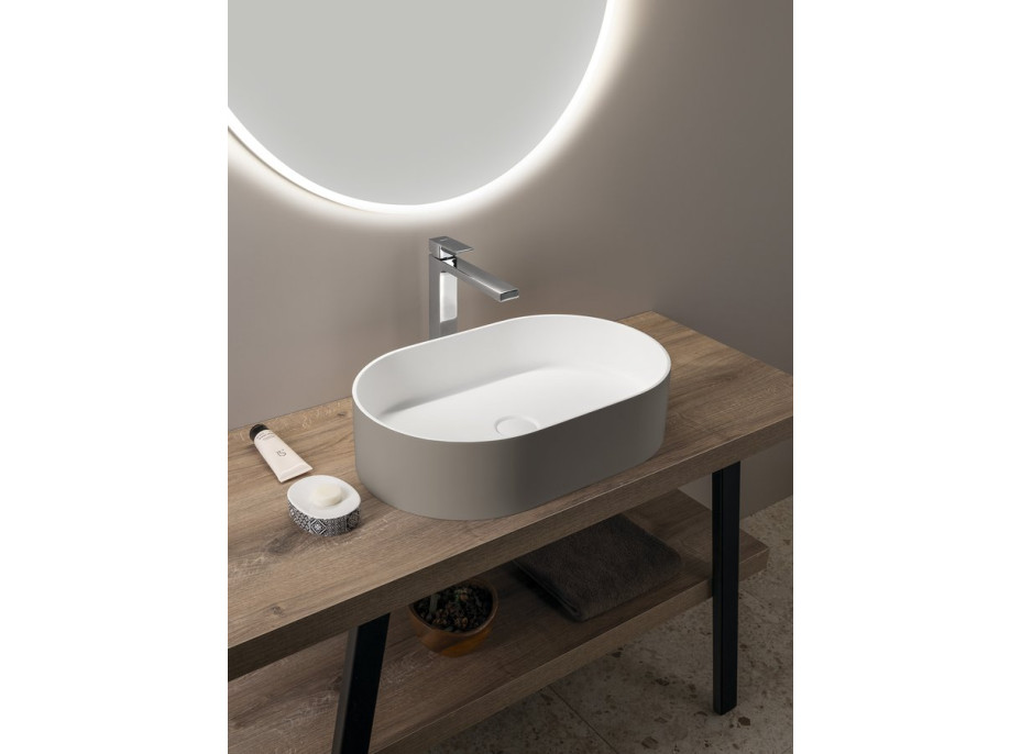 Sapho THIN umyvadlo na desku, Rockstone, 55x35cm, agila/bílá mat WN205-43