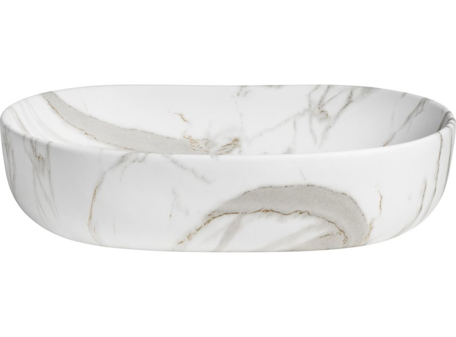 Sapho CALEO keramické umyvadlo na desku, 60x42cm, bianco carrara CA590BC