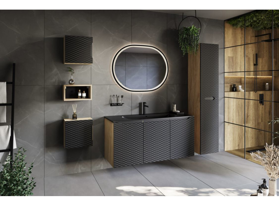 Keramické umyvadlo SKY 81 cm DP - černé matné