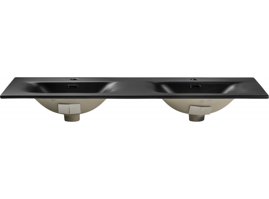 Keramické umyvadlo SKY Double 121 cm DP - černé matné