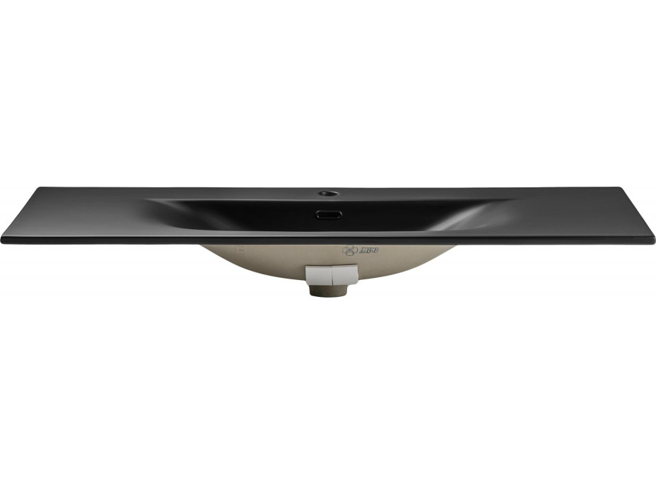 Keramické umyvadlo SKY 121 cm DP - černé matné