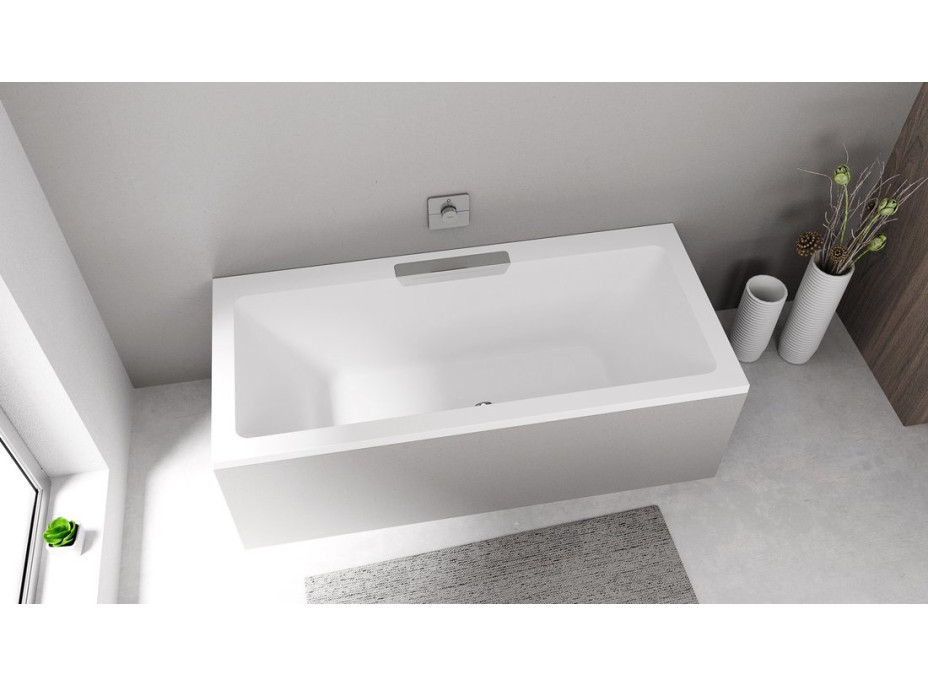 Polysan CASCATA obdélníková vana 185x85x45cm, kaskáda nerez 73836.100