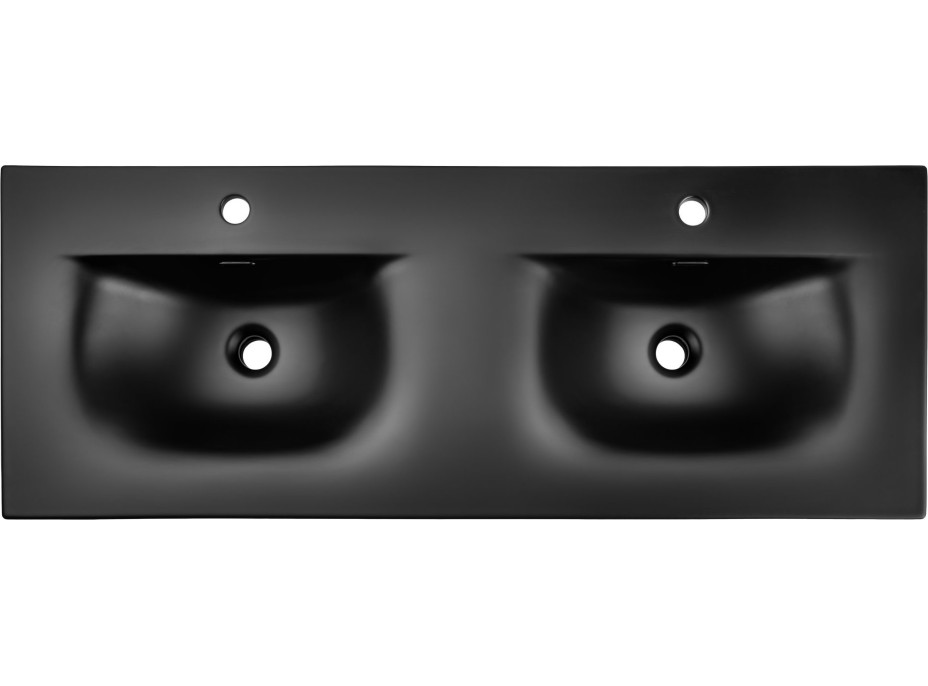 Keramické umyvadlo SKY Double 121 cm DP - černé matné