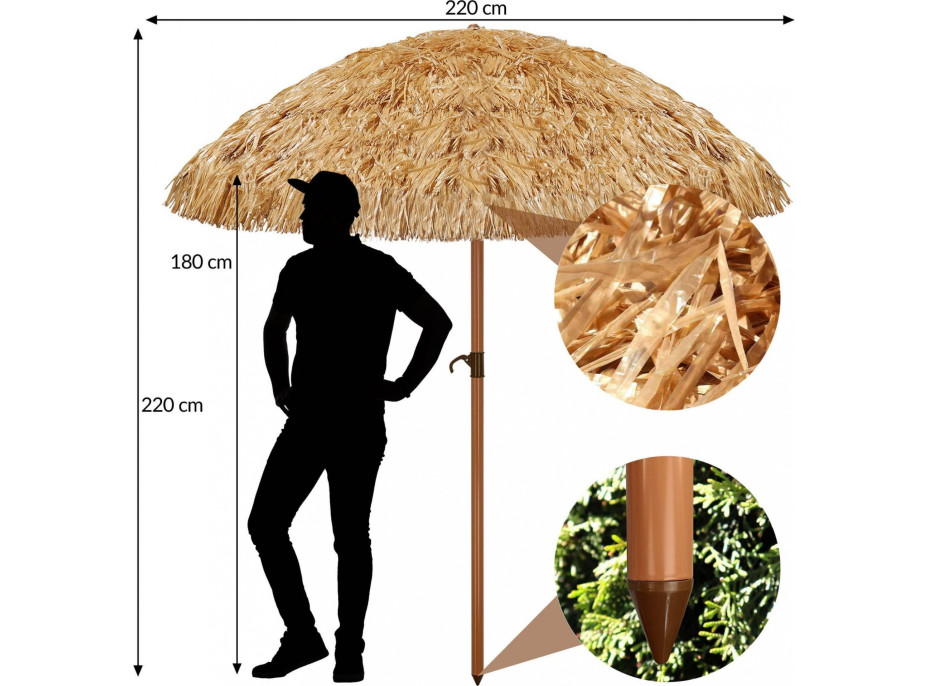 Zahradní slunečník HAWAII 220 cm