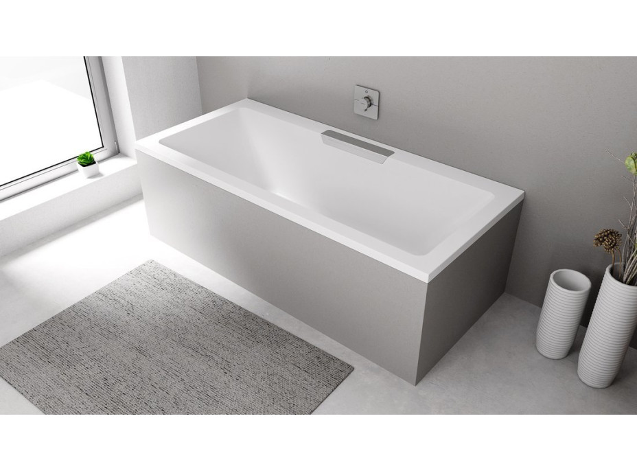 Polysan CASCATA obdélníková vana 185x85x45cm, kaskáda nerez 73836.100