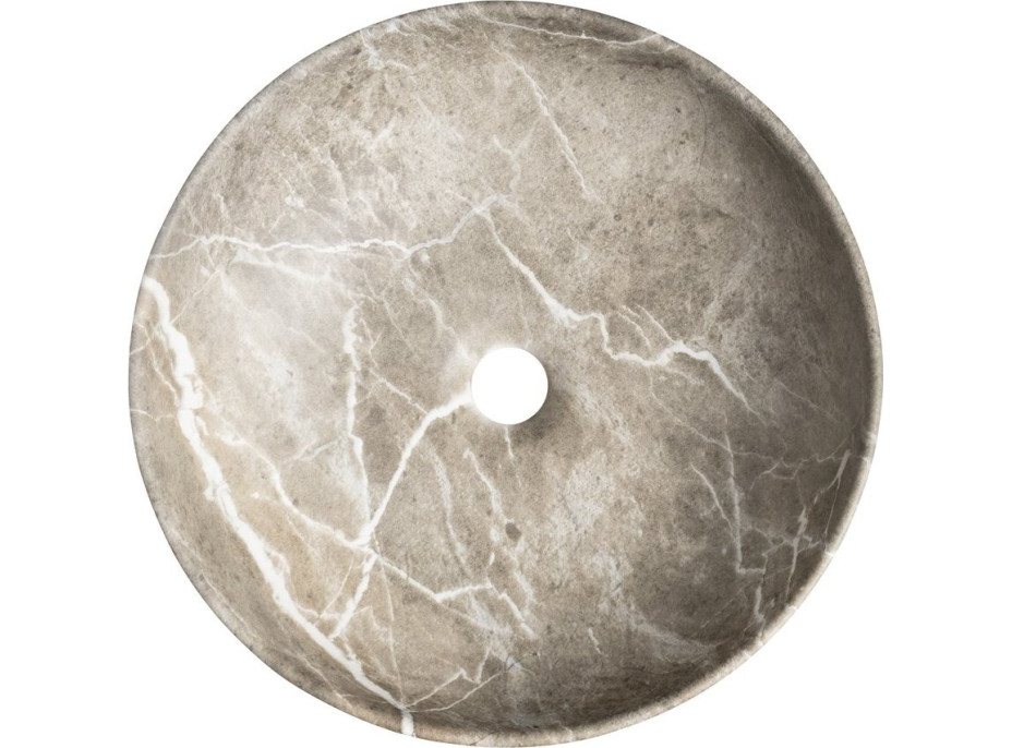 Sapho RONDANE keramické umyvadlo na desku Ø 41cm, breccia mramor AR435BM