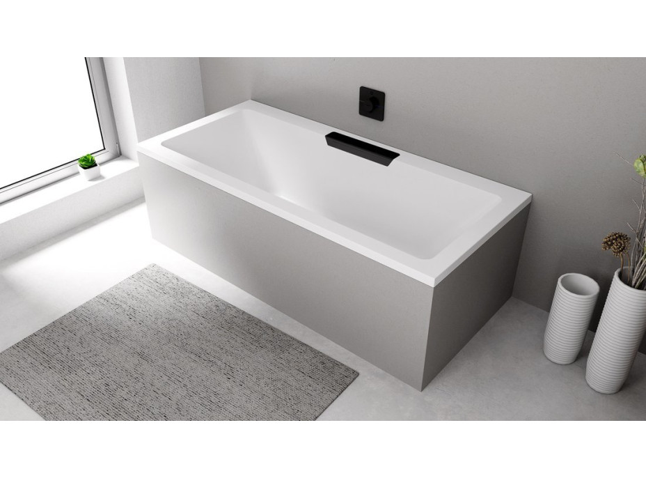Polysan CASCATA obdélníková vana 185x85x45cm, kaskáda černá 73836.102