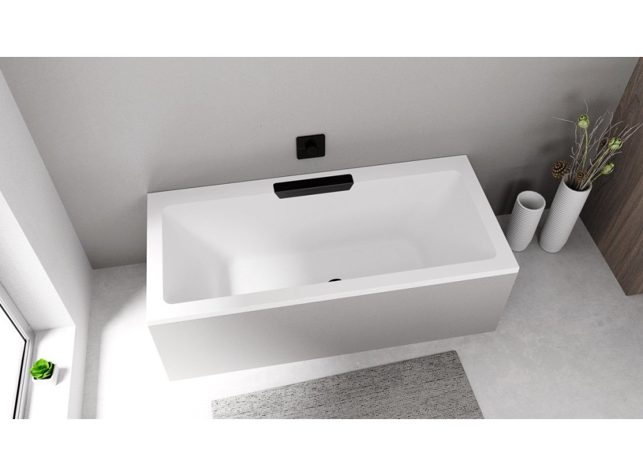Polysan CASCATA obdélníková vana 185x85x45cm, kaskáda černá 73836.102