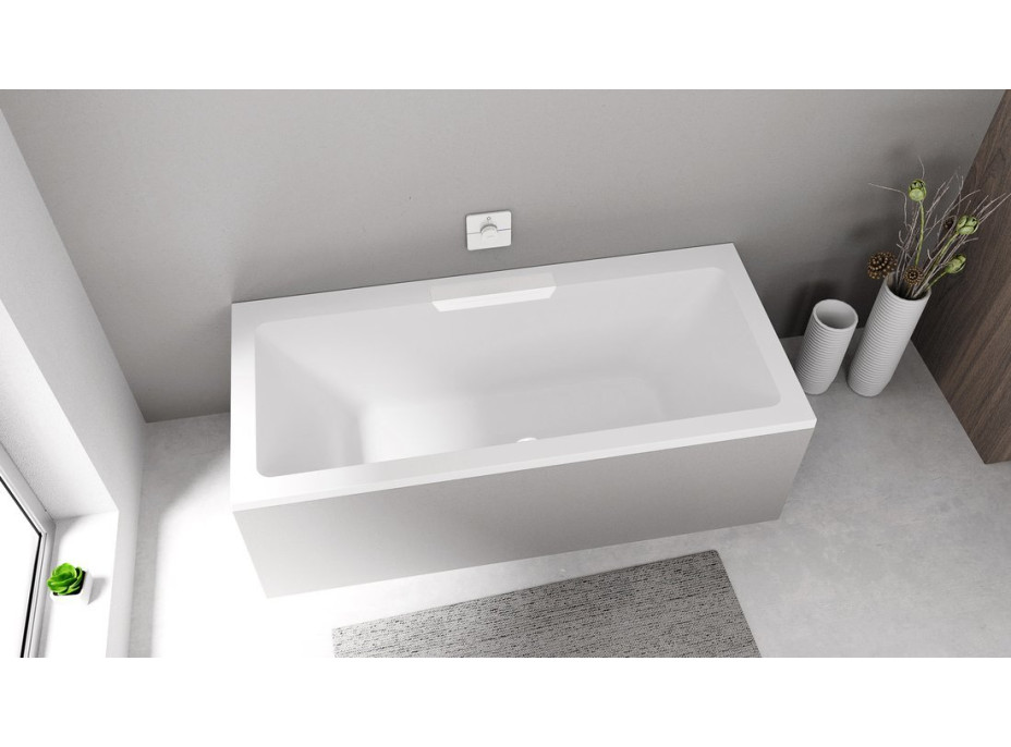 Polysan CASCATA obdélníková vana 185x85x45cm, kaskáda bílá 73836.101
