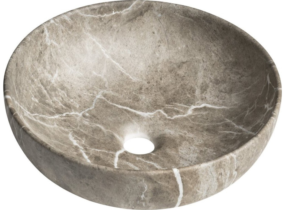 Sapho RONDANE keramické umyvadlo na desku Ø 41cm, breccia mramor AR435BM