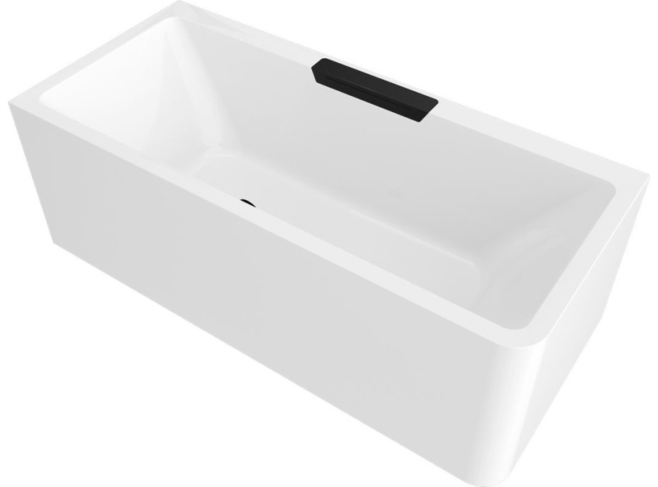 Polysan CASCATA L MONOLITH obdélníková vana 180x80x60cm, kaskáda černá 73836ML.102