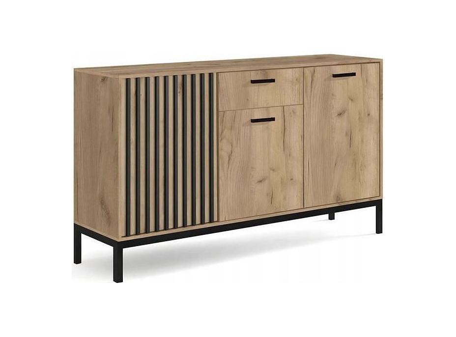 Komoda LAMINO 1 - dub craft/černá