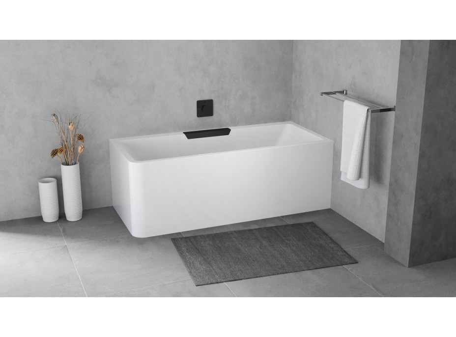 Polysan CASCATA R MONOLITH obdélníková vana 180x80x60cm, kaskáda černá 73836MR.102