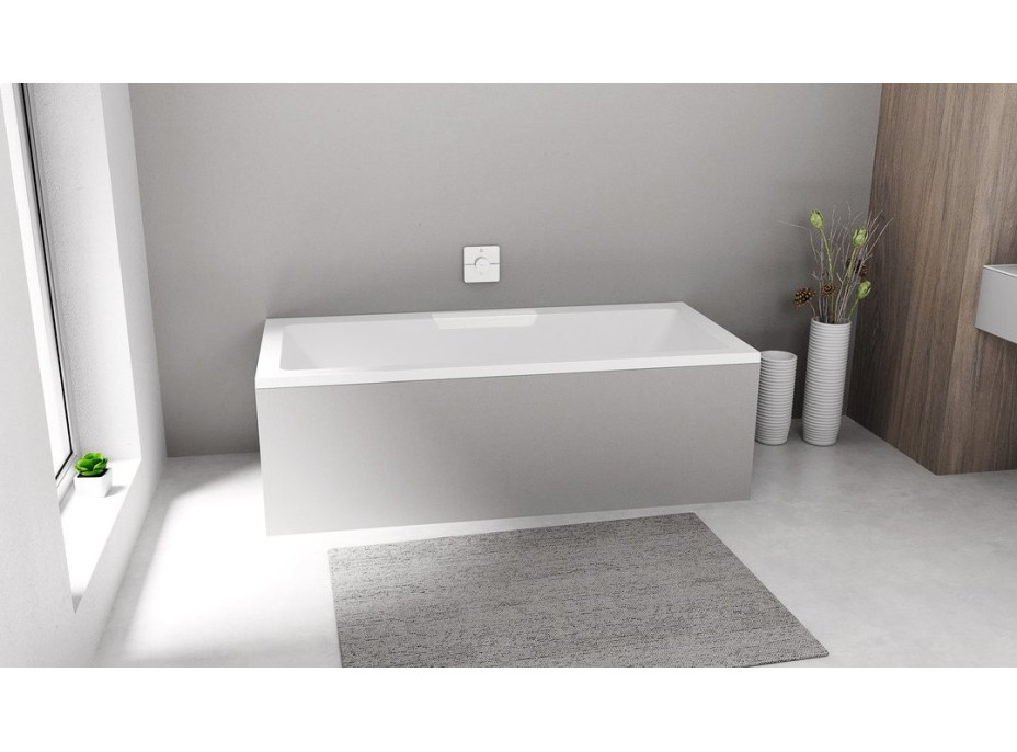 Polysan CASCATA obdélníková vana 185x85x45cm, kaskáda bílá 73836.101