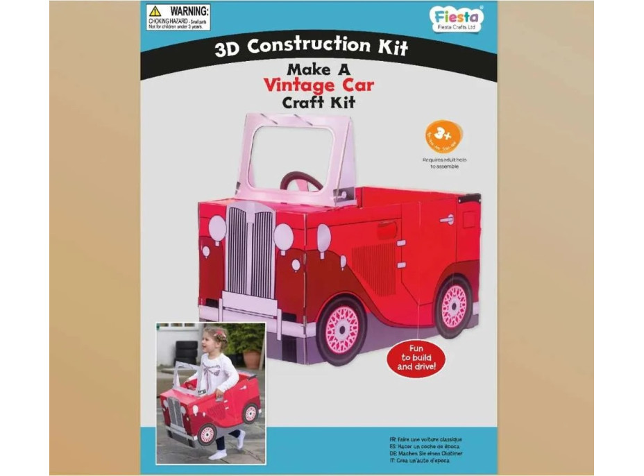 Fiesta Crafts 3D skládačka Vintage auto červené
