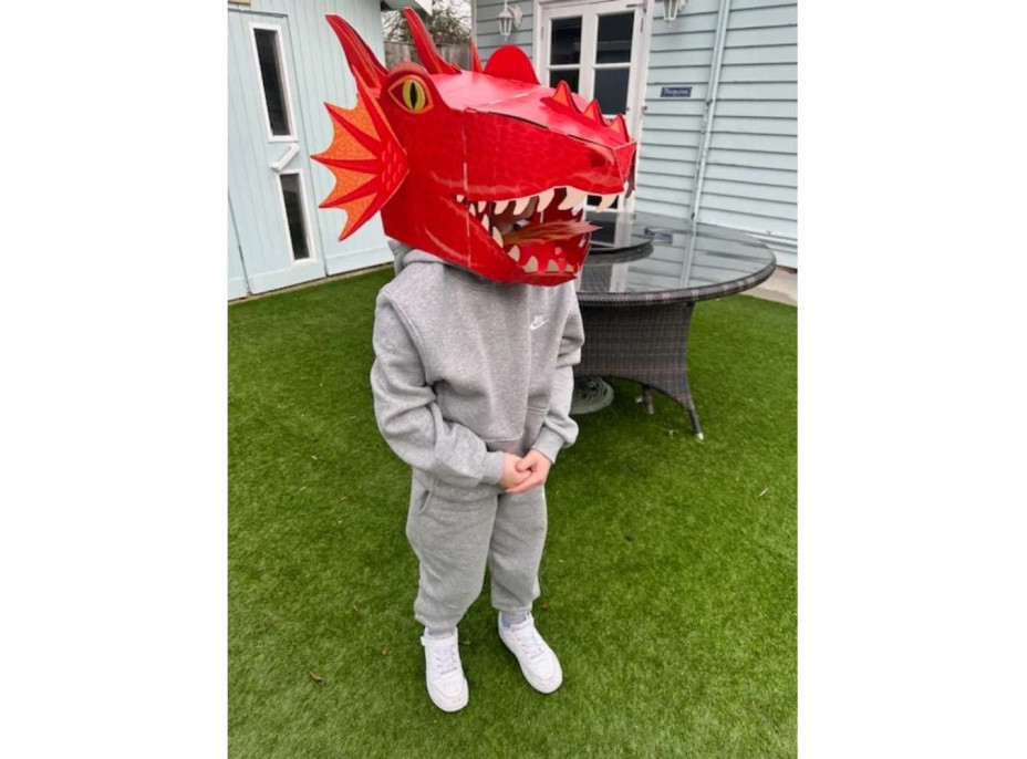 Fiesta Crafts Kreativní sada 3D maska Červený drak